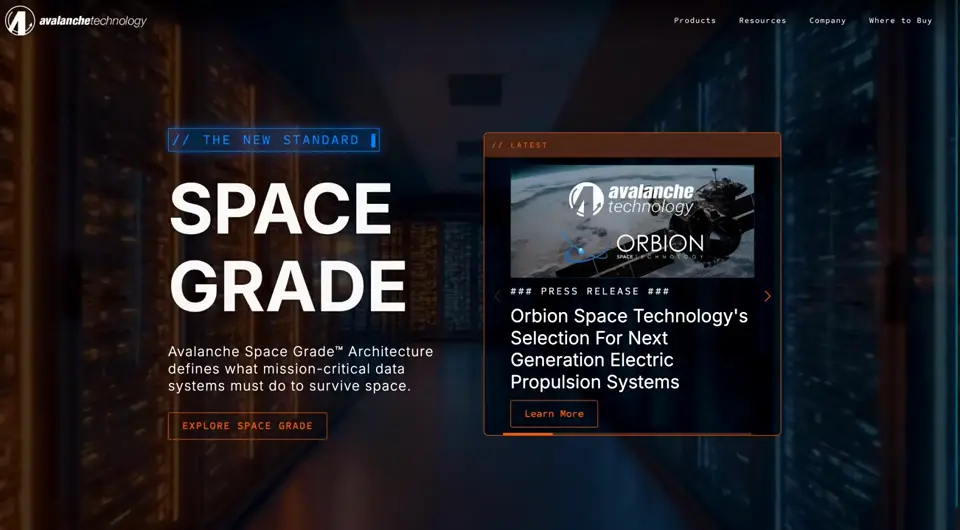 Avalanche Technology website preview